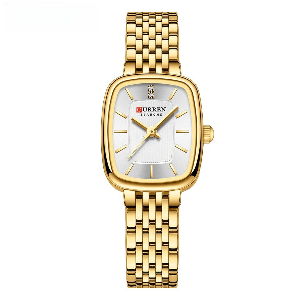 CURRN 9093 Women's Luxury Quartz Watch Fashion Leisure Diamond Simple Steel Strip Women Quartz Wristwatch