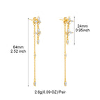 Women's Luxury Earrings 925 Silver Crystal butterfly Drop Long Chain 18K Bridal Earrings Fashionable Women Earrings