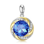 S925 Sterling Silver Zirconium Inlaid Glittering Blue Necklace Pendant Ins Style