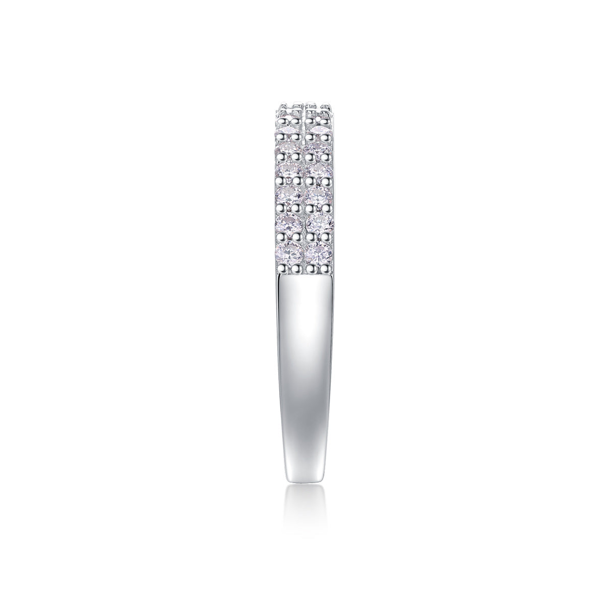 Luxe damesring van 925 sterling zilver met moissanite en diamanten, hoogwaardige zilveren en platina verlovingsring voor dames.