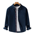 Men's Fashionable Casual Shirt Solid Color Pure Cotton British-Style Oxford Long-sleeved Shirt Men's Casual Shirt