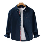 Heren Oxford overhemd met lange mouwen in Britse stijl