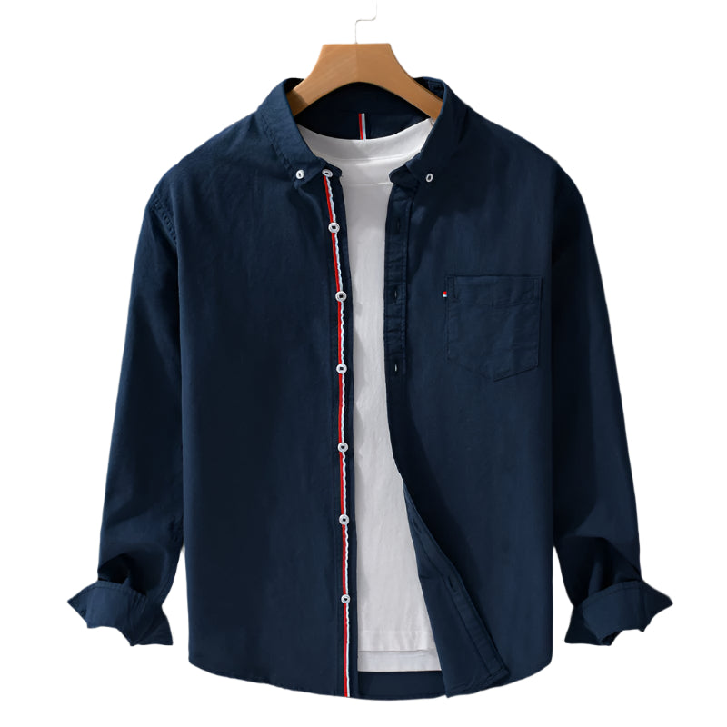 Heren Oxford overhemd met lange mouwen in Britse stijl