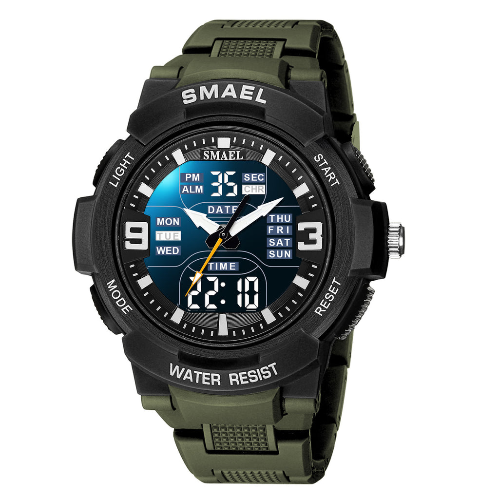 SMAEL Electronic Watches with LED Luminous 5 ATM Waterproof Sports Watch with Week Day Display, Alarm, Stopwatch Timer and Calendar