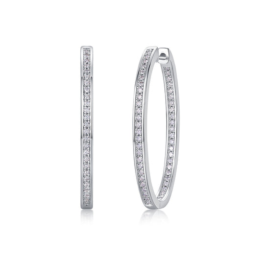 Female Master Luxury Fashion Diamond Earrings Stud Inlaid With Mosan Diamond Silver Jewelry