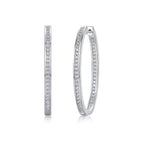 Women's Luxury Earring Moissanite Diamond Earrings Stud Inlaid 925 Sterling Silver 18K White Gold Plated Hoop Earring