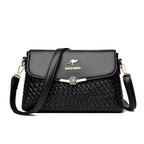 Women's Fashionable Crossbody Bag Original Leather Large Capacity Shoulder Bag Multi Zipper Pocket Women's Shoulder Bag