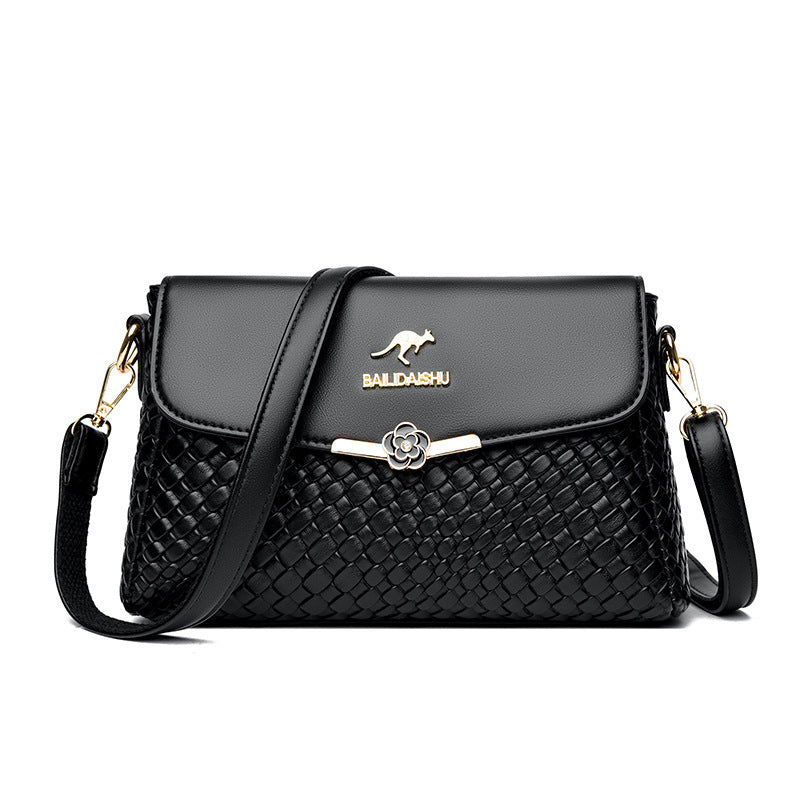 Modieuze crossbodytas voor dames, originele leren schoudertas met grote capaciteit, meerdere ritsvakken, schoudertas voor dames