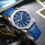 Orologio da uomo CRRJU 5022 casual da lavoro con cinturino in pelle