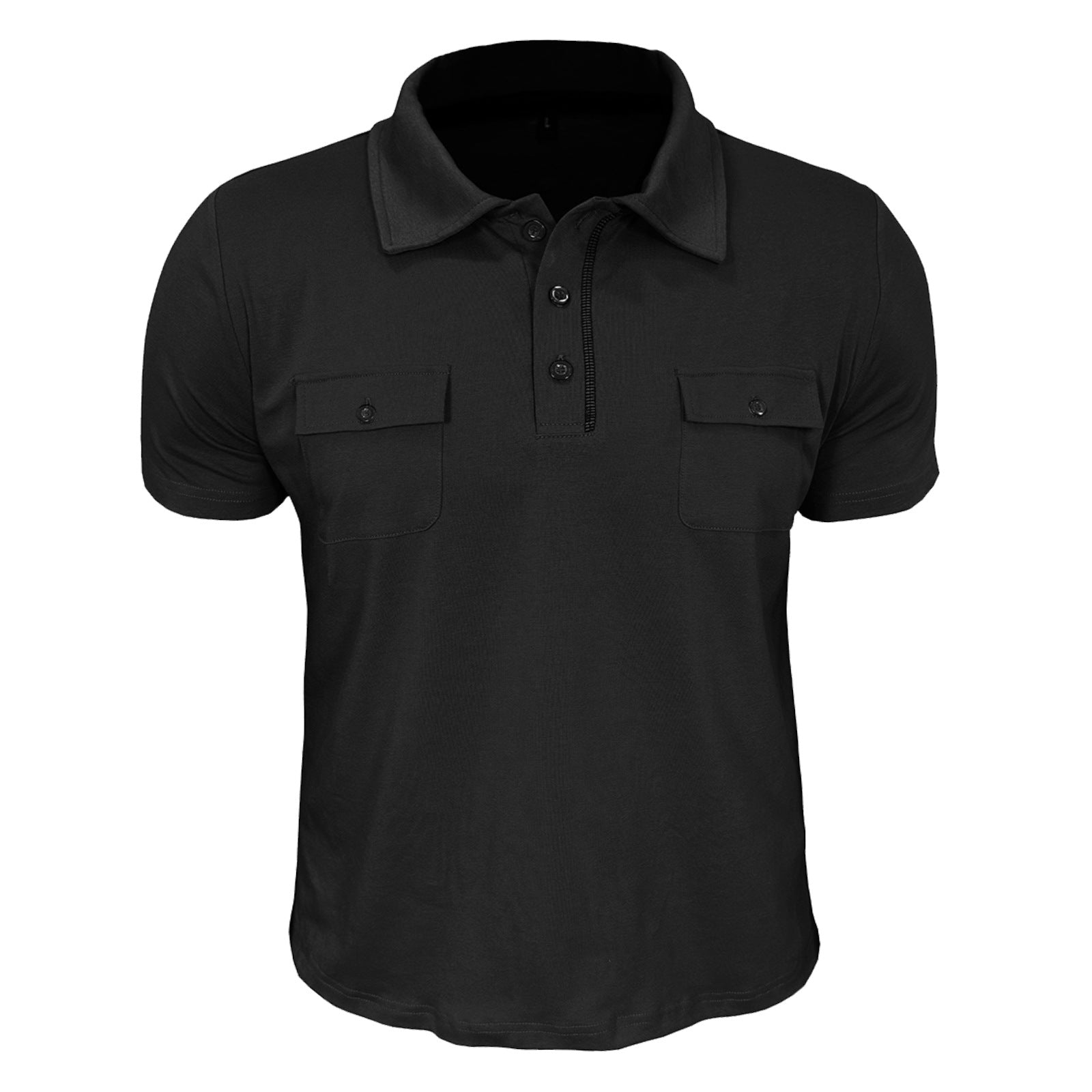 Men's Outdoor Sports Twill T-Shirt Short Sleeve Tactical Rollover Polo Loose Pocket Anti-Wrinkle Lapel Button Fashion Shirt - Acquisti Online