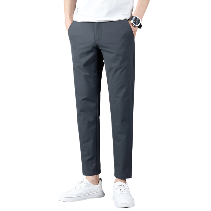 Men's Fashionable Slim Fit Skinny Business Men's Suit Pants Solid Color Micro Elastic Mid Waist Men's Casual Formal Pants - Acquisti Online