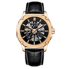Orologio da polso di lusso da uomo T-WINNER, orologio meccanico automatico impermeabile con cassa scavata
