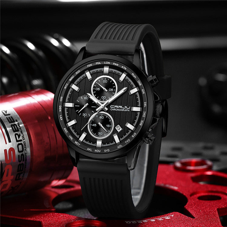 CRRJU 2315 Man Sports Silicon Band Casual Wristwatch - Acquisti Online