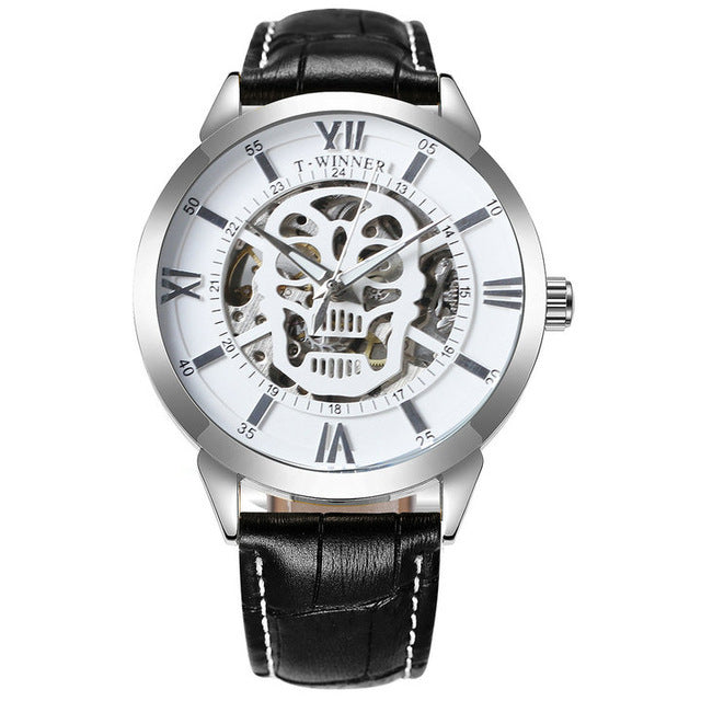 Winner Men's Mechanical Watch Stainless Steel Band Character Keep Moving Skeleton Casual Wristwatch Automatic mechanical watch