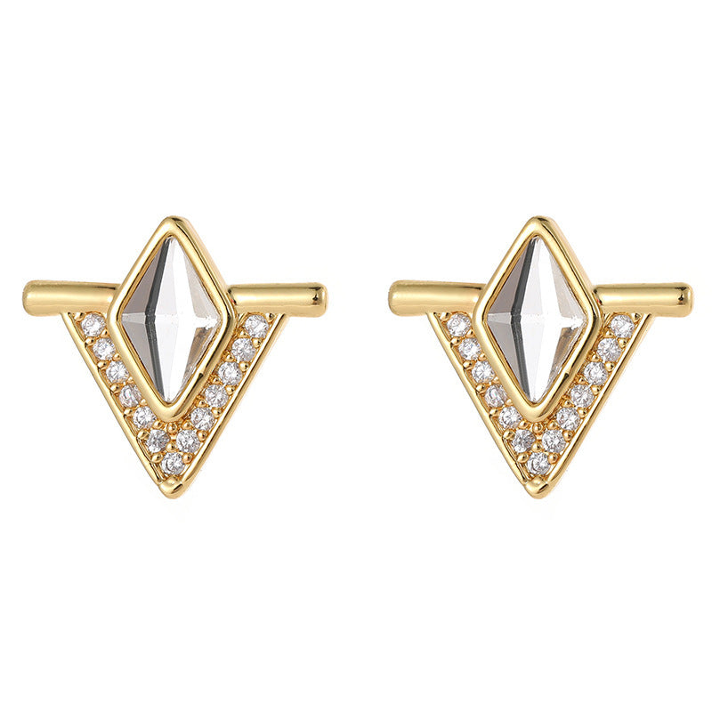 Special-interest Design Geometric Quadrilateral Rhombic Ear Studs