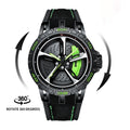Orologio da uomo originale tridimensionale con cassa in acciaio inossidabile, orologio da polso impermeabile al quarzo, sportivo, con rotazione a 360°.