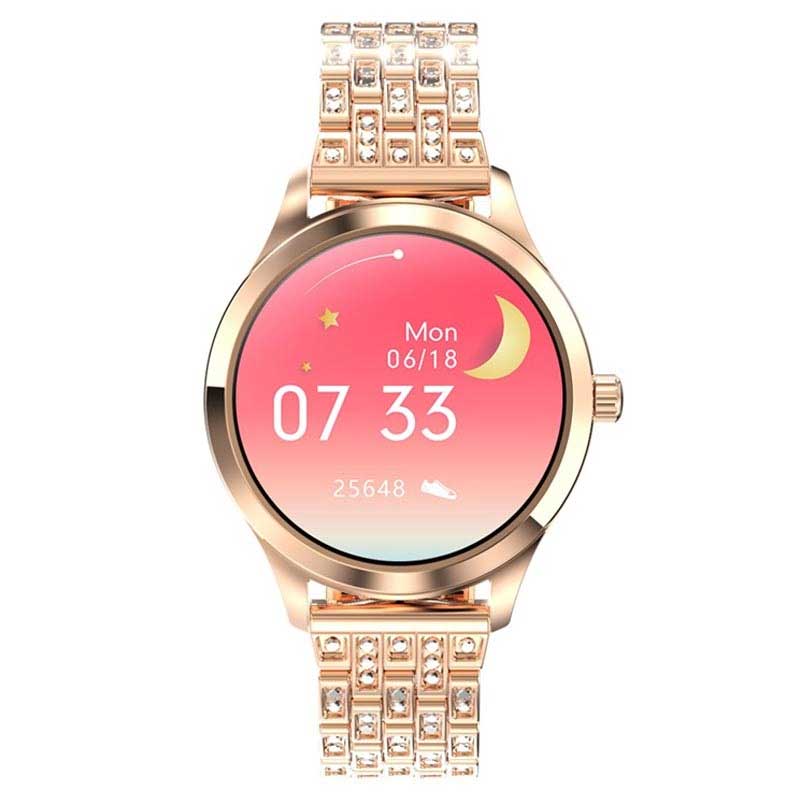 Orologio intelligente Bluetooth da donna con strass, impermeabile, promemoria fisiologico dell'ossigeno nel sangue, monitoraggio della salute.