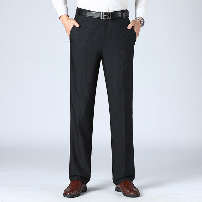 Men's Straight-leg Pants Loose High Waist Suit Pants - Acquisti Online