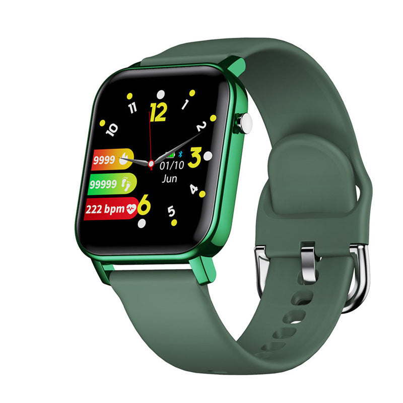 Braccialetto intelligente con schermo quadrato touch screen da 1,4 pollici IPS HD IP68 impermeabile, cardiofrequenzimetro e pressione sanguigna, promemoria intelligente