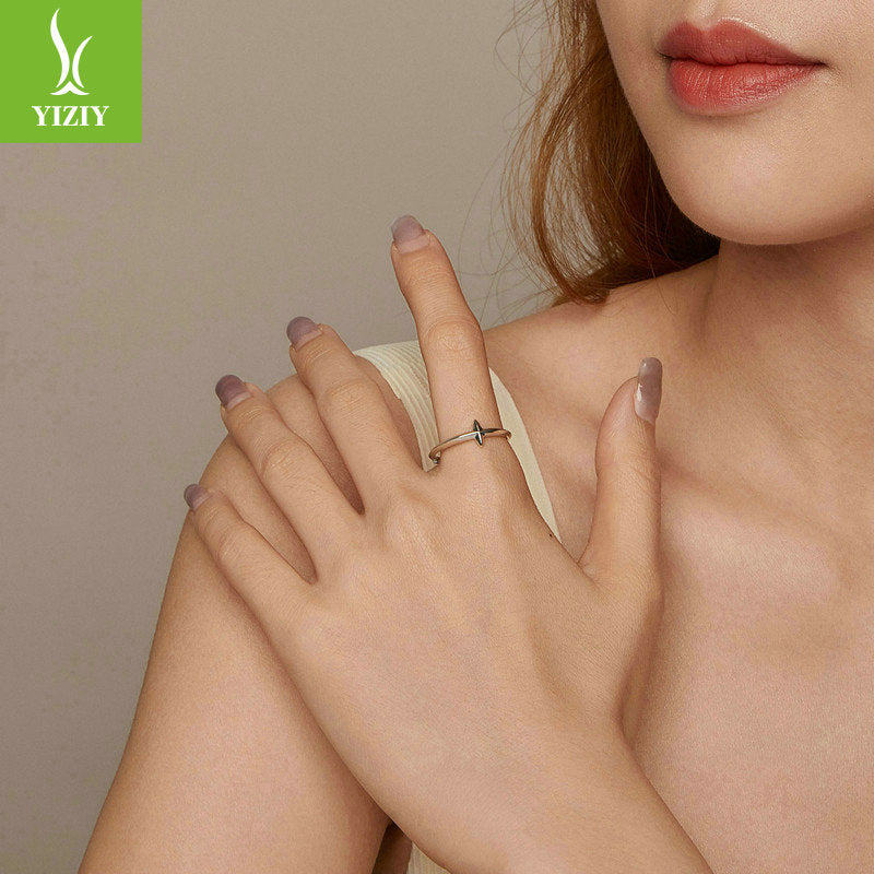 Opening ring, fashionable and versatile, three-dimensional s925 pure silver ring