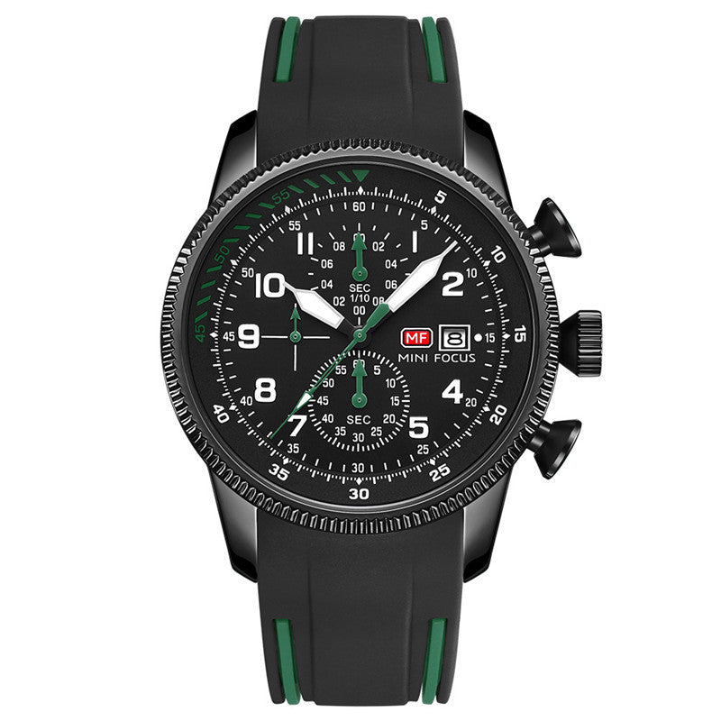 Multifunctioneel luchtvaarthorloge, waterdicht quartzhorloge, sporthorloge met lichtgevende wijzerplaat