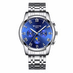 WLISTH Watches Mens Luxury Sport Quartz Watch Stainless Steel Bracelet  Waterproof Watch for Men