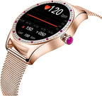 Women Smart Watch Bluetooth Call Health Monitoring Sports Mode Smart Reminder HD Screen Mesh Belt Women Smart Watch