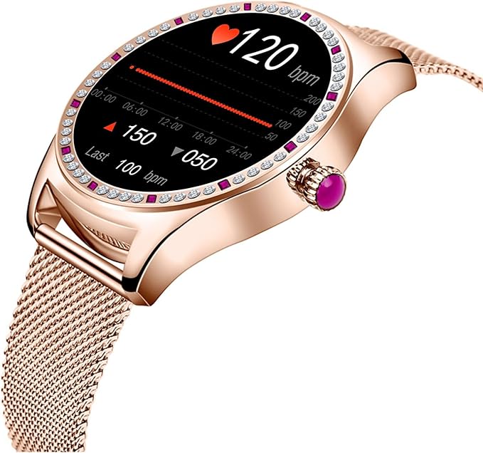Vrouwen Smartwatch Bluetooth Oproep Gezondheidsmonitoring Sportmodus Slimme herinnering HD-scherm Mesh-riem Vrouwen Smartwatch