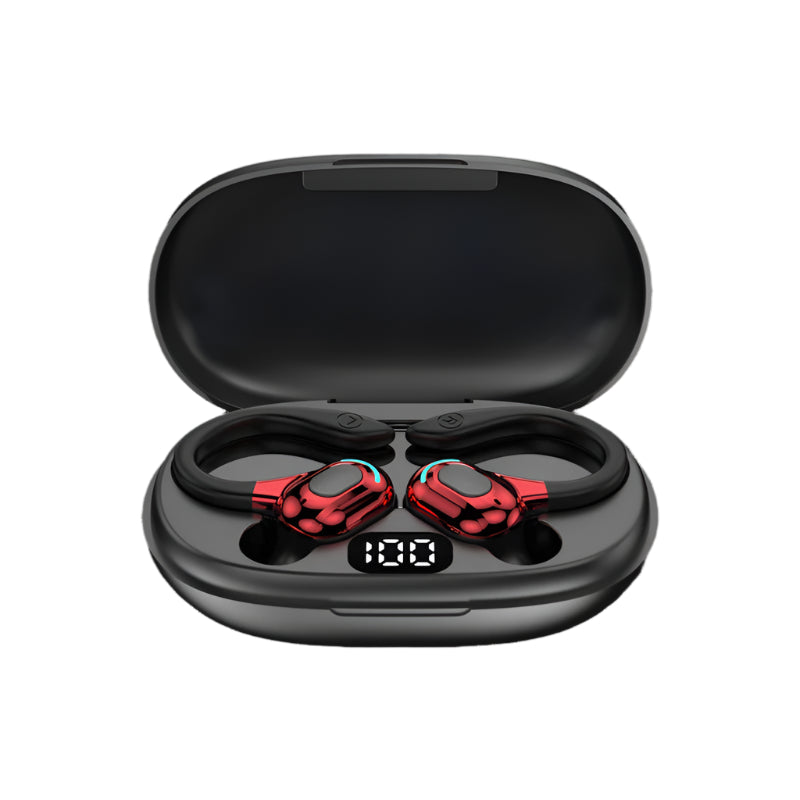 Cuffie Bluetooth wireless TWS F8, auricolari wireless, display LED digitale, auricolari over-ear con gancio auricolare