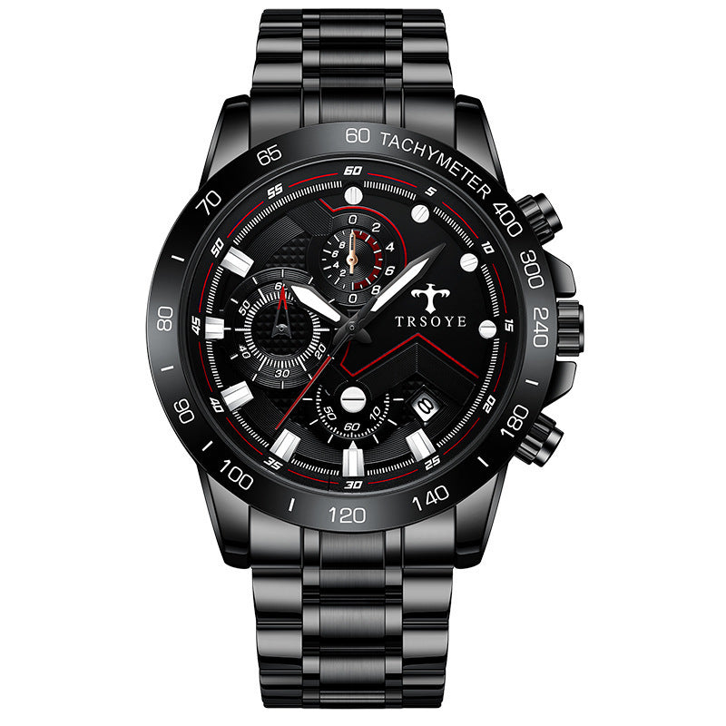Trsoye Orologio da uomo casual alla moda sportivo impermeabile con movimento automatico al quarzo e cinturino in pelle