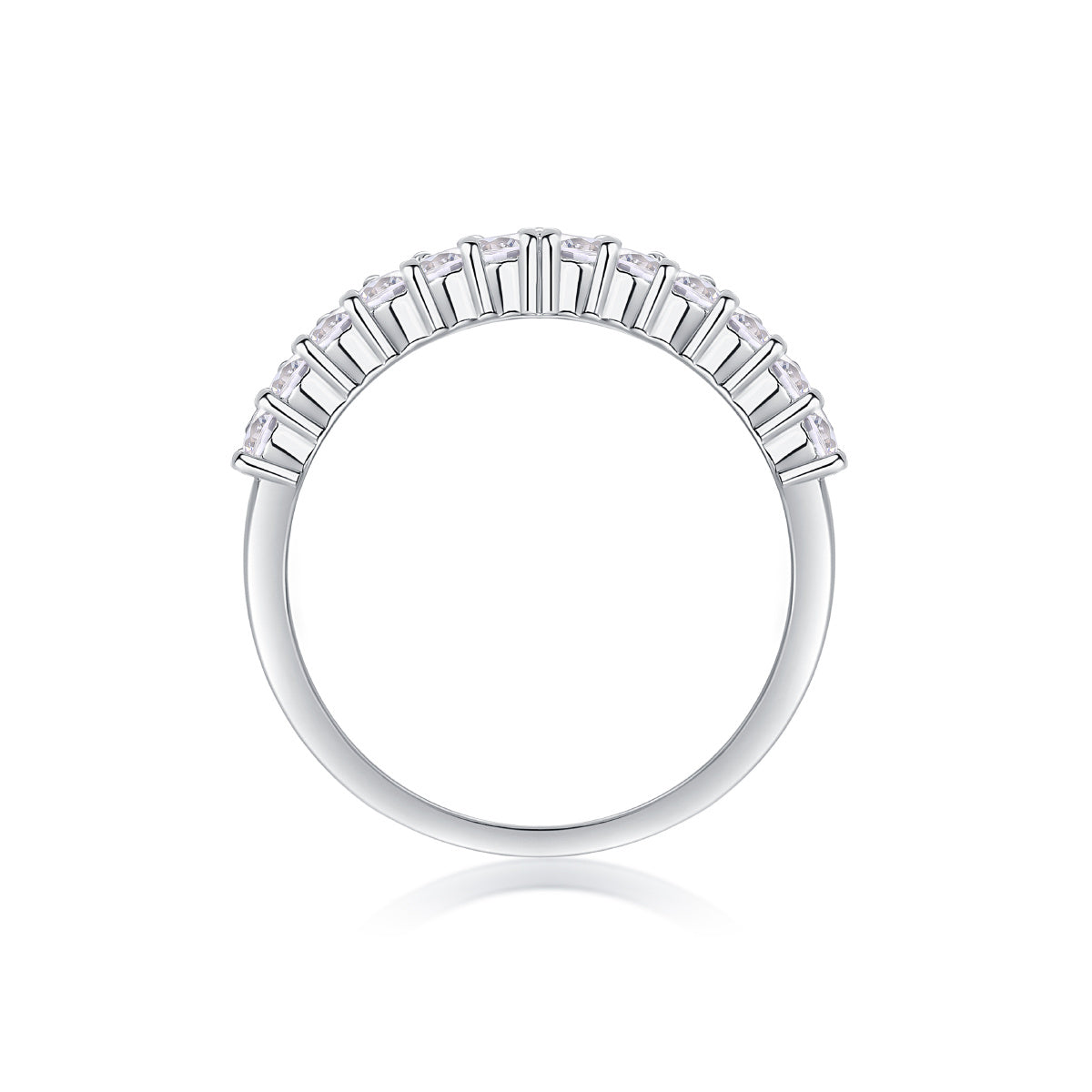 Luxe damesringen van 925 sterling zilver, kroonring met moissanite en diamanten, verzilverde en gerhodineerde verlovingsring voor dames.