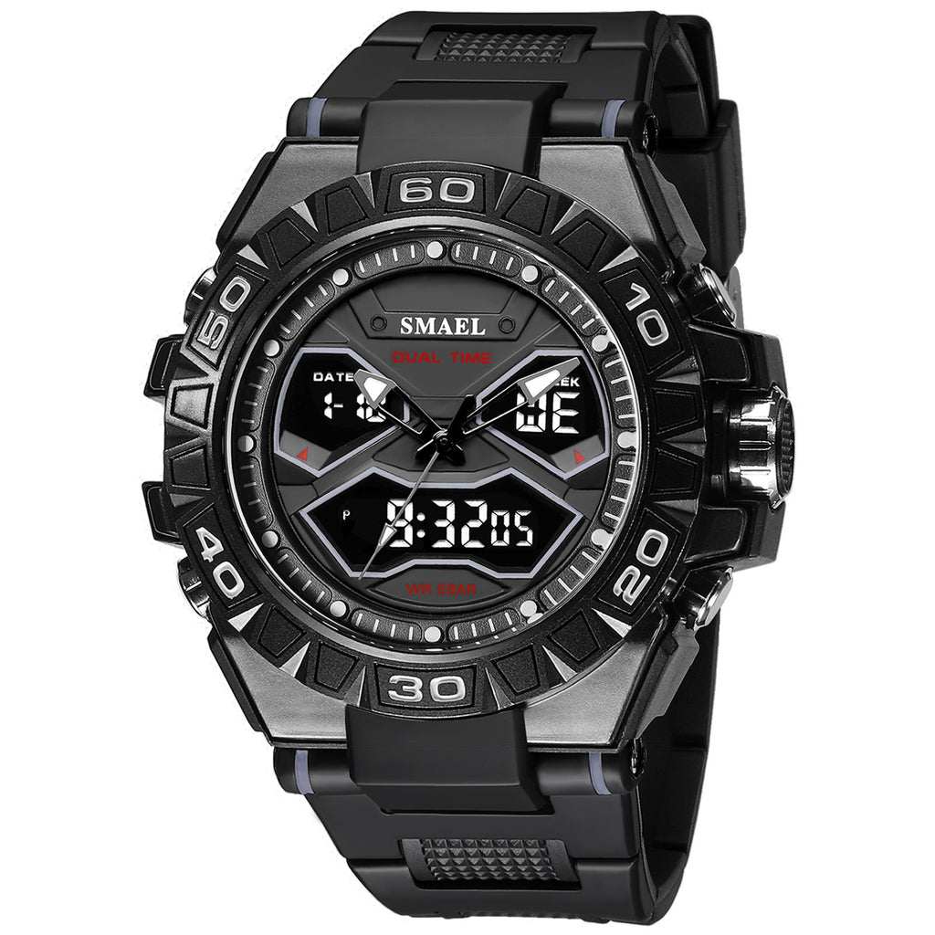 Dubbel display waterdicht lichtgevend quartzhorloge