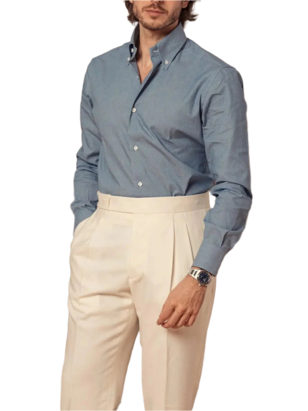 Men's Solid Color Button Pants