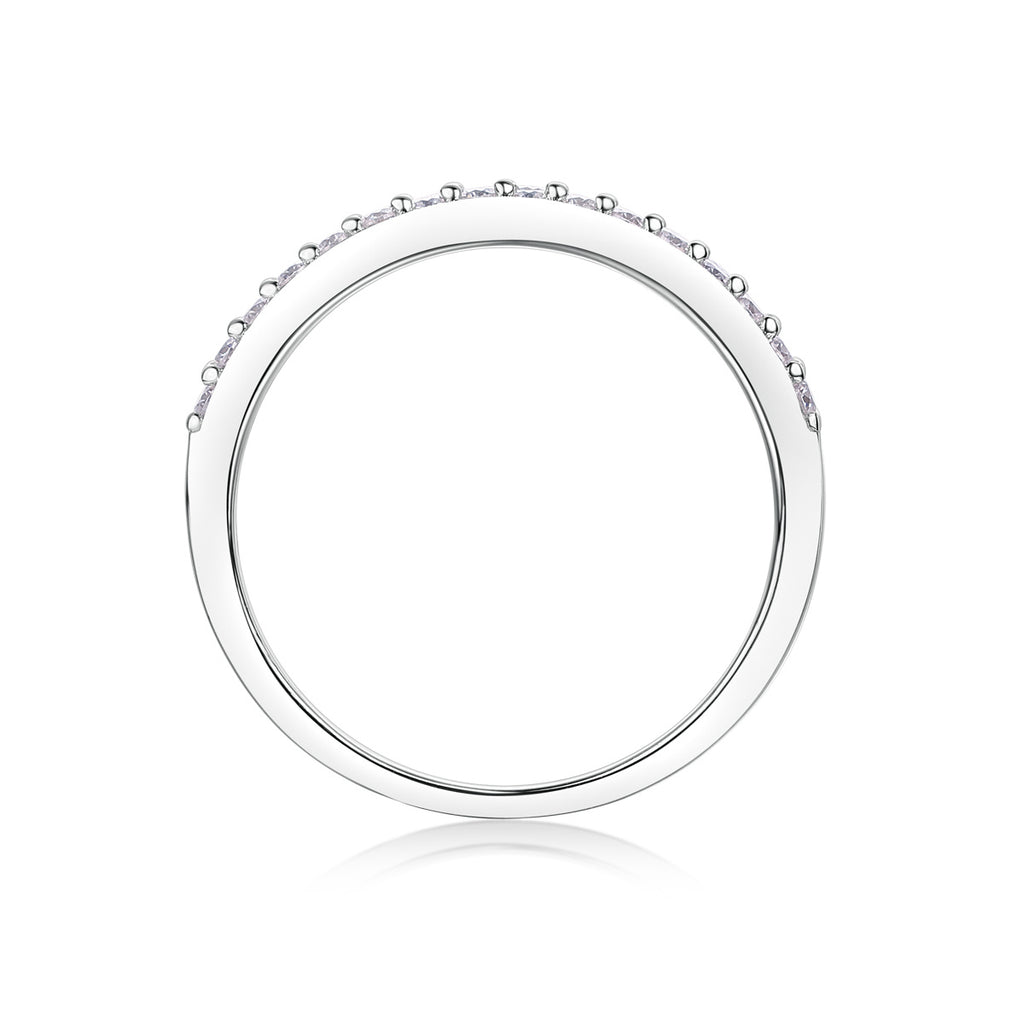 Luxe mode dubbele rij diamanten ring met moissaniet zilveren ring 