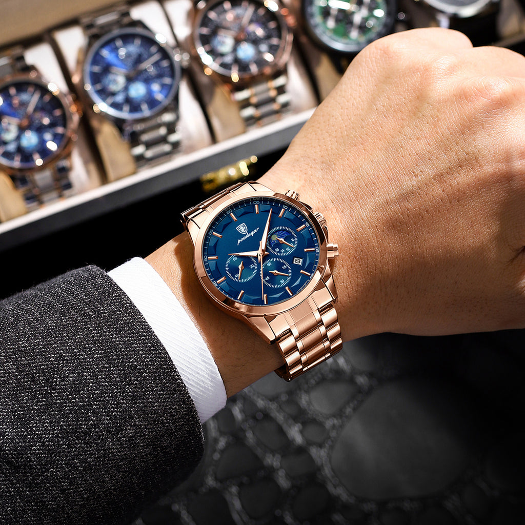 Orologi sportivi da uomo, orologio al quarzo multifunzionale e impermeabile