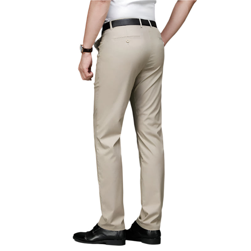 Men's Fashionable Formal Business Casual Pants Solid Color High Elasticity Long Straight Pants Men's Casual Formal Pants