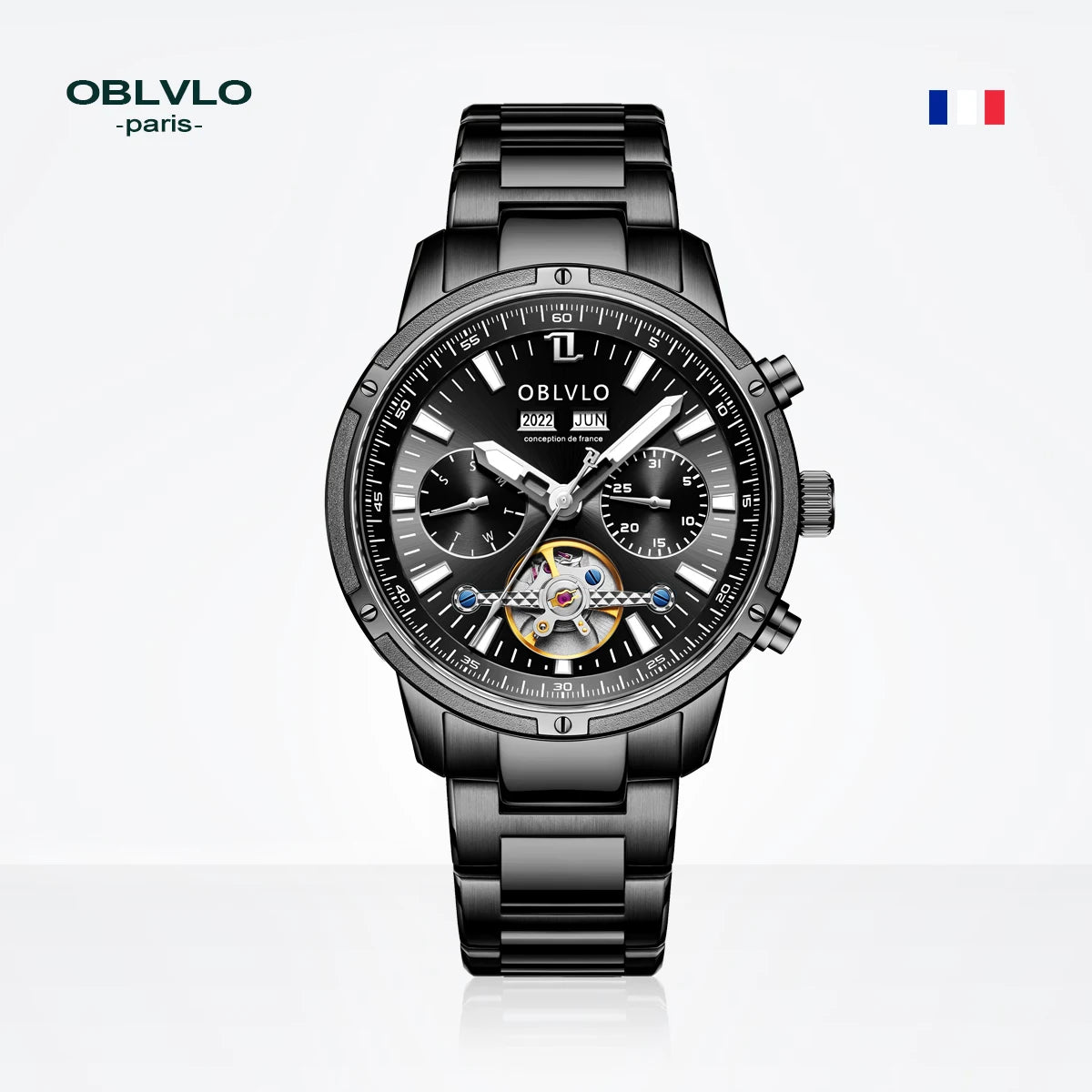 OBLVLO CM-T Men Automatic Business Watch - Acquisti Online