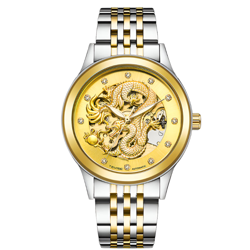 Orologio meccanico Jinlong impermeabile e luminoso da uomo, modello Burst