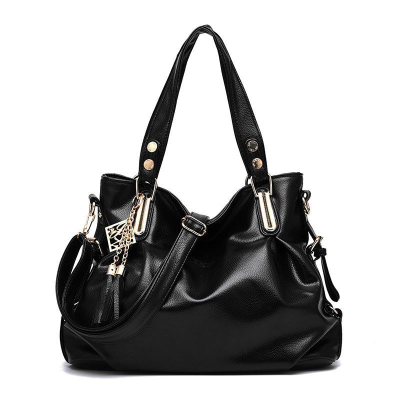 Dames handtas met meerdere zakken en grote capaciteit, originele leren crossbodytas, luxe schoudertas voor dames