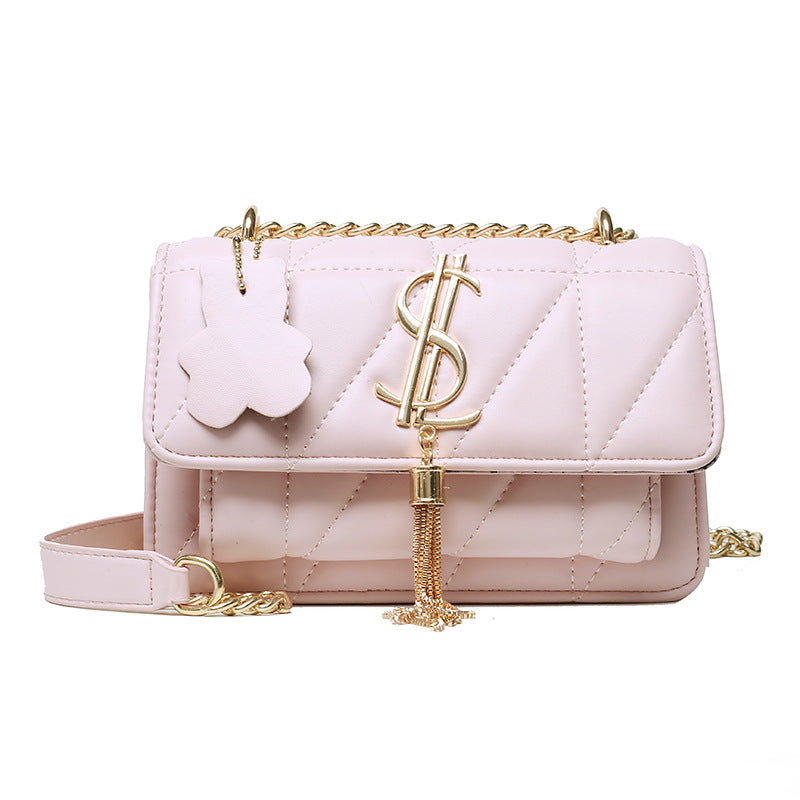 Modieuze dames crossbodytas met PU-ritsvak, schoudertas met grote capaciteit, modieuze ketting, dames crossbodytas