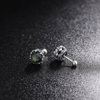 S925 Sterling Zilveren Schroef Oorsteker Vrouwelijke Schroef Dubbele Kop Verliespreventie