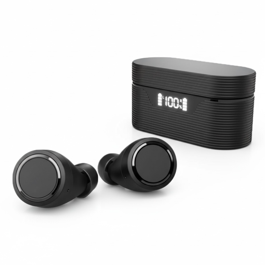 Cuffie auricolari Bluetooth wireless in-ear, stereo binaurale, subwoofer, chiamate vocali ad alta definizione, auricolari Bluetooth BT.