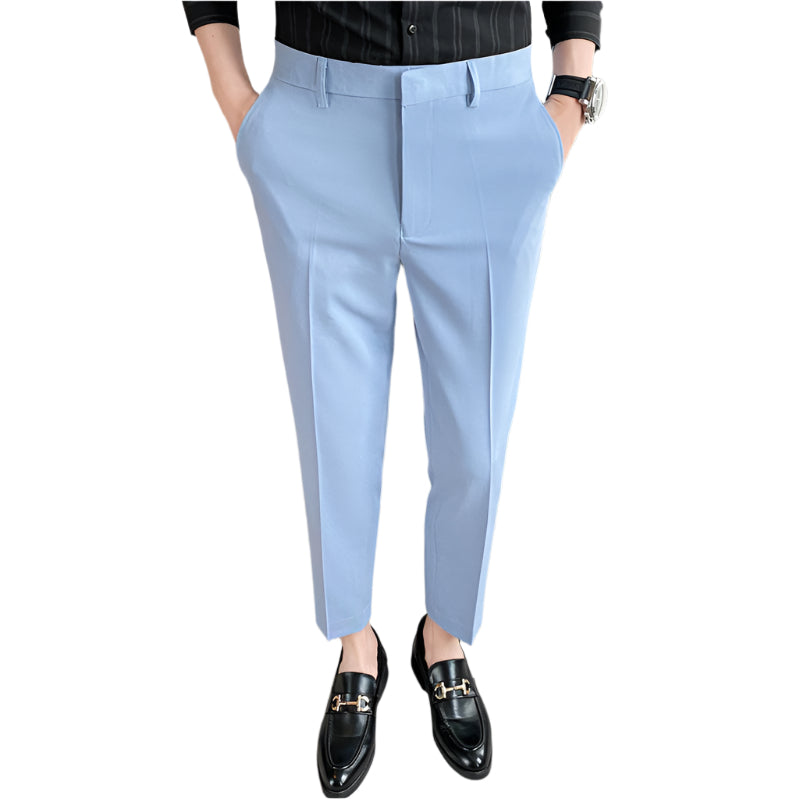 Men's Fashionable Casual Business Formal Pants Draping Solid Color Casual Suit Chemical Fiber blending Men's Pants