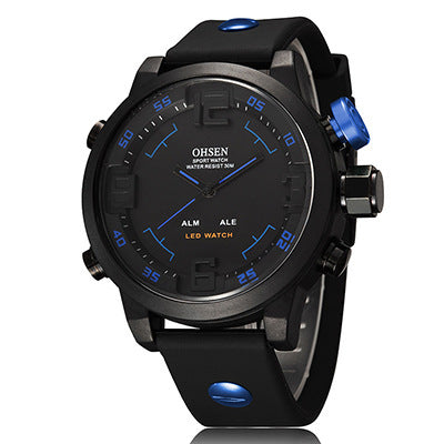 Men's Large-cap Watch Electronic Quartz Dual Movement Watch Waterproof Watch