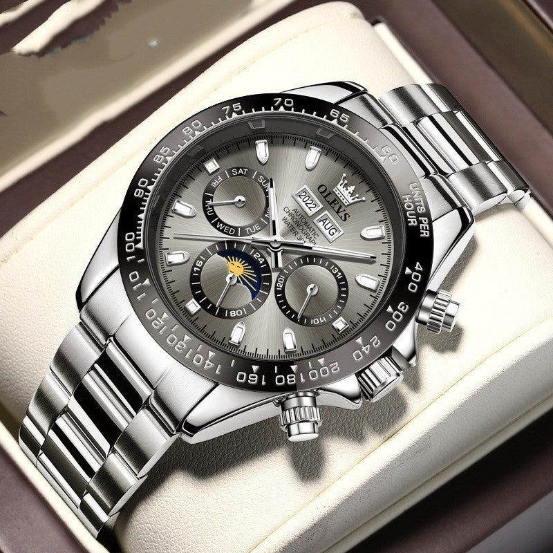 OLEVS 6654 Good Quality Men Watches the Chase OEM Stainless Steel Luxury Brand Sport Luminous Waterproof Tourbillon Watch
