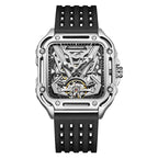 FAIRWHALE Nuovo Orologio Tourbillon alla Moda Impermeabile Automatico Meccanico da Uomo con Cinturino in Silicone Relogio Masculino