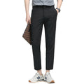 Herenmode Slim Fit Cropped Pant Modieuze Micro Elastische Mid Waist Lange Rechte Broek Heren Casual Formele Broek