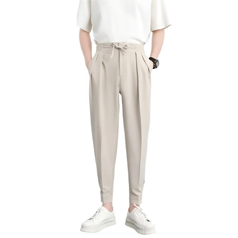 Men's Fashionable Slim Line Casual Pants High-waisted Striped Business Formal Suit Pants Men's Casual Slim Trousers Pants