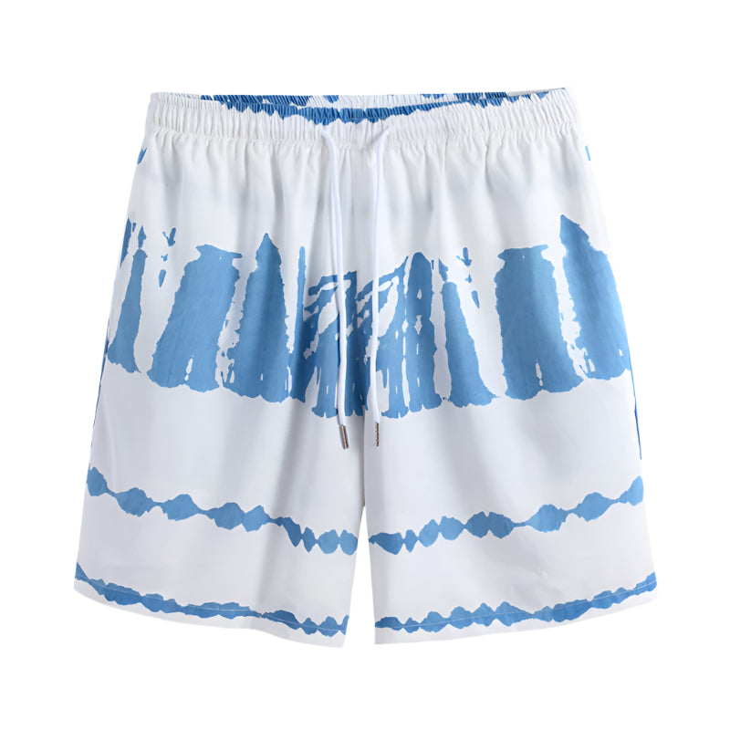 Personality Printing Lapel Shirt Loose Shorts Beach Suit - Acquisti Online