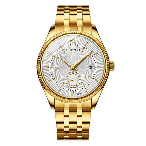 CHENXI Luxury Couple fashion quartz watch steel band watch Rhinstone Crafted Luminous Waterproof Couple Quartz Watch - Acquisti Online